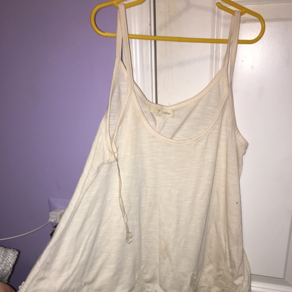 Cream lace bottom tank